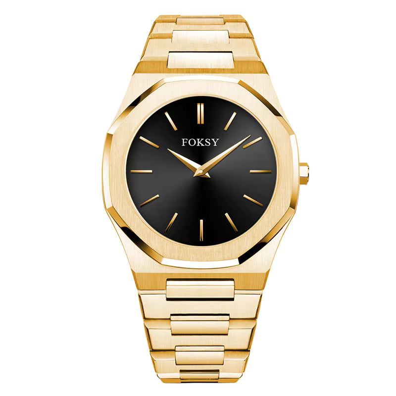 Men’s Luxury Quartz Watch – Green Plated Stainless Steel