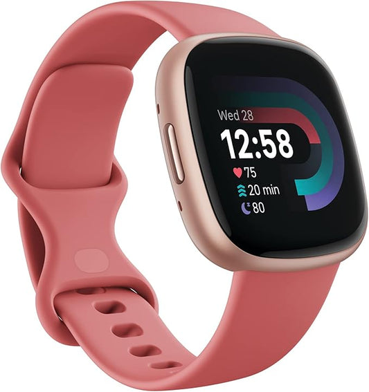 Fitbit Versa 4 Smartwatch – GPS, Heart Rate, Sleep & Fitness Tracking – Waterfall Blue/Platinum